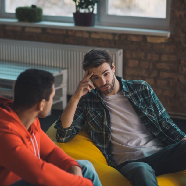 Teenage boys talking