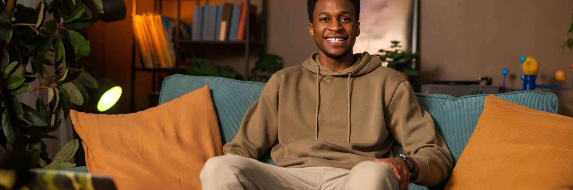 Teenage male on the sofa