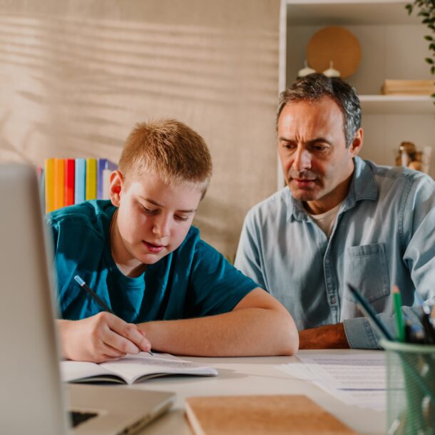 Teenager doing homework